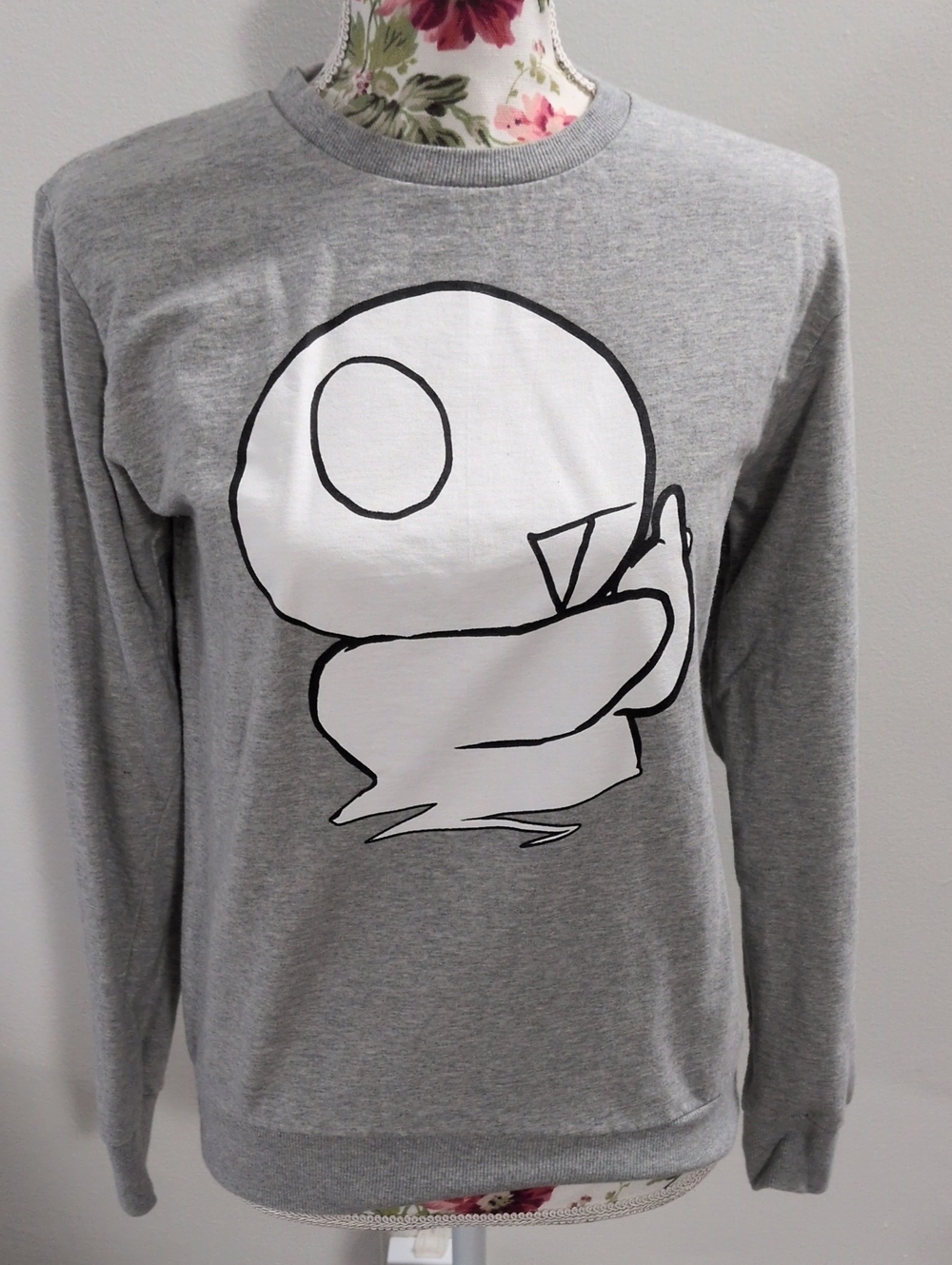 UNISEX Crew Neck Gray Ghost Sweater